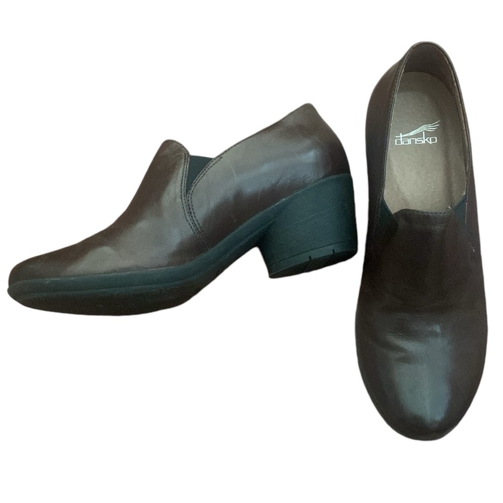 Dansko Robin Chocolate Burnished Clogs - Picture 1 of 14